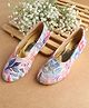 LIL PITAARA Floral Printed  Sequin Embellished Bellies - Pink