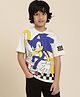 Kidsville Cotton Half Sleeves Anime Featuring Sonic Printed Tee - Off White