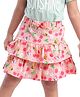 Babyhug Single Jersey Knit Mid Thigh Length Skirt Floral & Bees Print - Pink