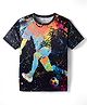 Pine Active Half Sleeves T-Shirt  Football Theme Print - Black
