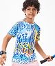 Pine Active Half Sleeves High Stretch T-Shirt Abstract Print - Multicolor