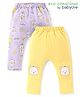 Babyoye 100% Cotton with Eco Jiva Finish Full Length Diaper Leggings Teddy Print Pack of 2 - Multicolor