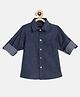 Charkhee Full Sleeves Solid Denim Shirt - Deep  Blue