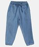 Charkhee Solid  Denim Joggers - Blue