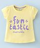 Pink Rabbit Cotton Single Jersey Knit Half Sleeves Top Text Print - Yellow