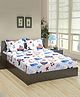 Trance Home Linen Cotton King Size Printed Kids Bedsheet with 2 Pillow Covers- Boat Blue