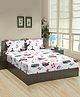 Trance Home Linen Cotton King Size Printed Kids Bedsheet with 2 Pillow Covers- Boat Orange