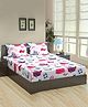 Trance Home Linen Cotton King Size Printed Kids Bedsheet with 2 Pillow Covers- Boat Pink