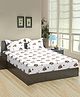 Trance Home Linen Cotton King Size Printed Kids Bedsheet with 2 Pillow Covers- Car Orange