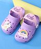 Babyoye Slip On Clogs with Dino Applique & Back Strap - Purple