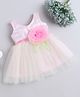 Many frocks & Sleeveless Handmade Flower Applique Detailed Fit & Flared Dress - Pink