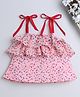 Many frocks & Sleeveless Abstract Printed & Frill Detailed Top - Pink