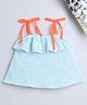 Many frocks & Sleeveless Flower  Printed & Frill Detailed Top - Blue