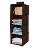 Kuber Industries 4 Shelf Closet/ Wardrobe Hanging Organizer Shoes Storage Cupboard Non Wovan Foldable With Universal Fit Size 31 x 25 x 80, Pack of 1  Brown  Fabric