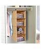Kuber Industries Metalic Floral Print Non Woven Hanging 4 Shelves Foldable Wardrobe/Closet Cloth Organizer  Beige -KUBMART1160, Standard