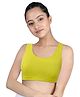 D'chica Sleeveless Double Layer Broad Strap Cotton Training Bra - Neon Green