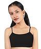 D'chica Sleeveless Double Layer Thin Strap Cotton Training Bra -  Black