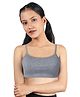 D'chica Sleeveless Double-Layer Thin Strap Cotton Athletic Bras | Non Padded Beginner Bra For Girls Pack Of 1 - Grey