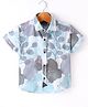 Little Kangaroos Half Sleeves Shirt Tropical Theme - Sky Blue