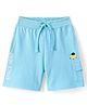 Babyhug Cotton Looper Knit Shorts With UFO & Text Print - Blue