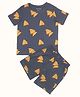 Be Awara Half Sleeves Samosa Printed Tee & Shorts Set - Grey