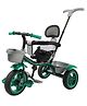 JoyRide Baby Bike Tricycle with Dual Storage Basket And Parental Handle, Footrest, Backrest & Safety Harness for Kids  Boys & Girls Age 2 to 4 Years Tricycle - Green
