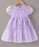 Kookie Kids Half Sleeves Tiered Frock Floral Print - Purple