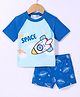 Kookie Kids Half Sleeves Two Piece Swimsuit Space Theme Print -  Blue
