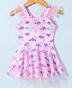 Kookie Kids Frill Sleeves Frock Swimsuit with Star & Heart Print -  Multicolour