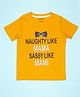 Be Awara Half Sleeves Naughty Like Mama Text Printed  Tee - Yellow