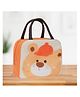 KARBD Insulated Lunch Box Bag with Aluminium Foil Insulation - Orange Colour, Cap Teddy Design