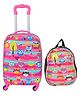 DParani Hard Case Trolley Bag Owl Print - 20 Inches & Backpack - 13 Inches