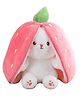 Webby Strawberry Rabbit Plush Soft Toys | Cute and Adorable Bunny with Zipper Decorative Gift Items for Kids and Adults - 30 cm