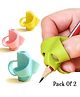 Mihar Essentials Silicone Pencil Grips Two-Finger for Kids Handwriting Pencil Holder for Children Preschoolers Writing Training Gripper Set for Kids- Pack Of 2 Multicolor