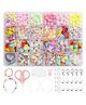 Mihar Essentials DIY 500Pcs Beads Set,Jewelry Making Kit,Girl DIY Bracelet Set,Different Types and Shapes Colorful Acrylic Crafting Beads Kits Setfor Children Over Three Years Old, Color 1