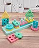 MIHAR ESSENTIALS Kids Wooden Angle Geometric Blocks Stacker Shape Sorter Column Puzzle Stacking Set - Multicolour