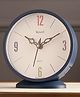 Ximdeco Round Mini Analog Blue Plastic Table Clock