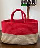 Jasmey Homes Twin Tone Toy Basket - Red & Beige