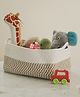 Jasmey Homes Rectangular Cotton Basket - White and Beige