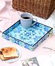 Duli Enamel Coated Multipurpose Serving Tray for Home and Dining Table - Sky Blue
