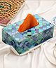 Duli Enamel Coated Handmade Tissues and Napkin Holder - Blue