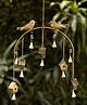 Duli Bird House Design Metal Wall Hanging Wind chime with Hanging Bells.
