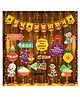 Zyozi Annaprasanam Bunting Banner with Photo Booth Props and Rice Light Multicolor - Pack of 18