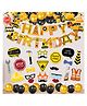 Zyozi Under Construction Theme Birthday Decorations Items For Boys  Black and Gold - Pack Of 54