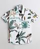 Polka Tots Half Sleeves 100% Cotton Beach & Animal Printed Shirt - White