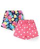 Babyhug Cotton Knit Mid Thigh Shorts with Polka Dot Print Pack of 2- Multicolor