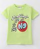 Lazy Bones Sinker Cotton Knit Half Sleeves T-shirt Text Print-Pastel Green