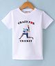 Lazy Bones Sinker Cotton Knit Half Sleeves T-shirt Player Print-White