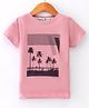 Lazy Bones Sinker Half Sleeves T-Shirt Beach Print - Lily Pink
