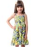 Babyhug 100% Viscose Woven Sleeveless Frock with Head Band Leaf Print -Yellow